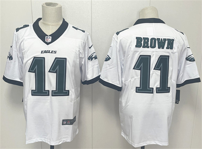 Men's White Philadelphia Eagles #11 A.J. Brown 2024 New Vapor Untouchable Limited Stitched Football Jersey
